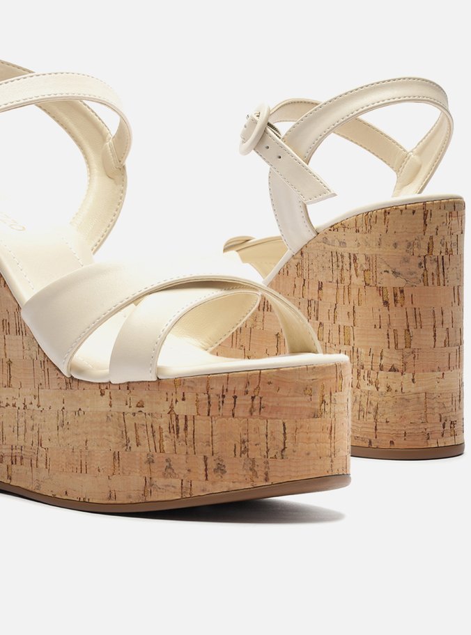 Sandália Off-White Plataforma Natural