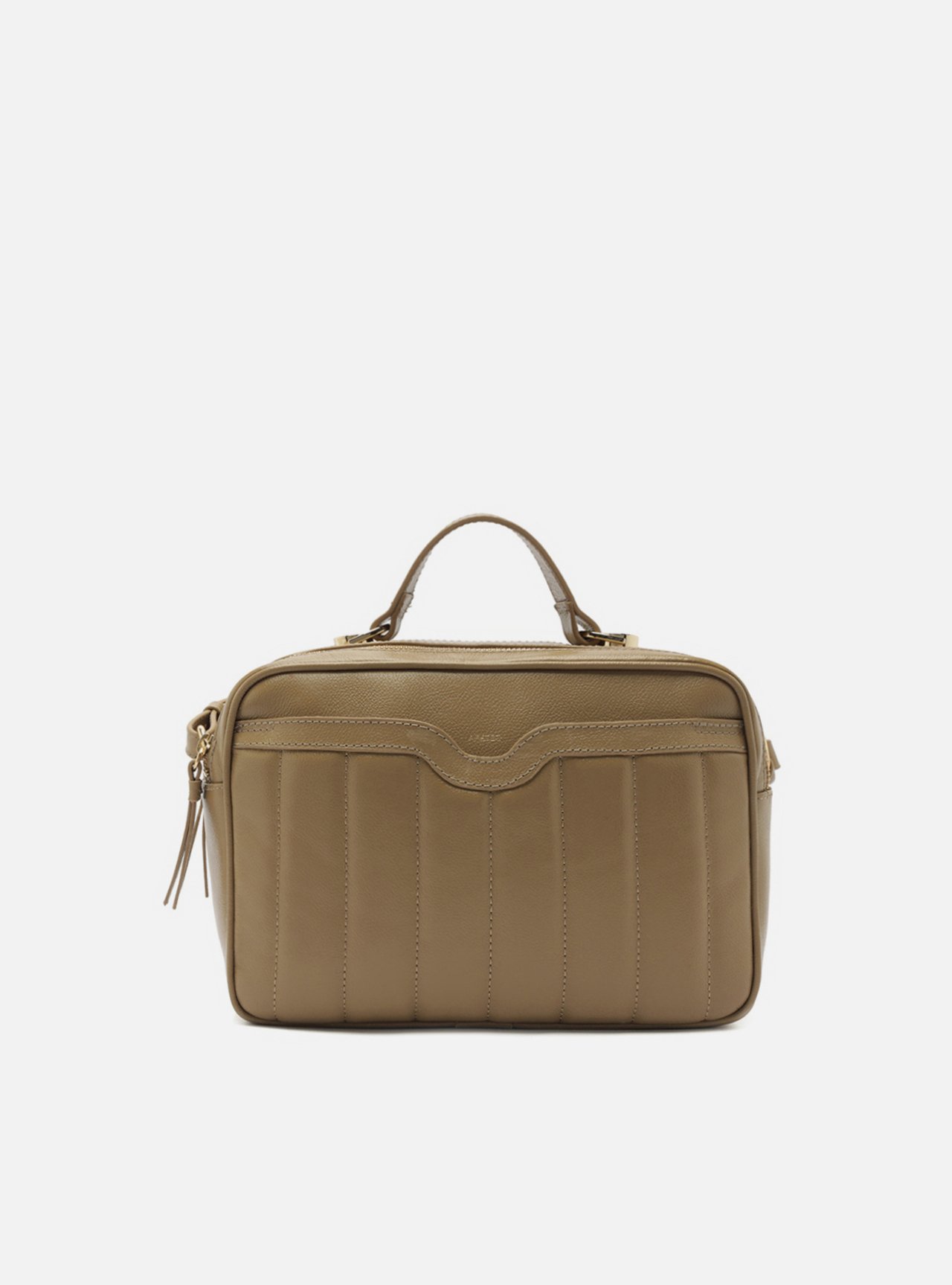 Bolsa Tiracolo Cinza Couro Francine Média — foto 1