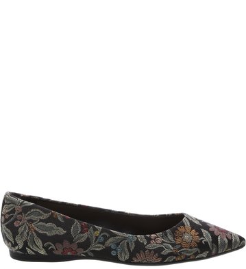 Sapatilha Bico Fino Jacquard Preto