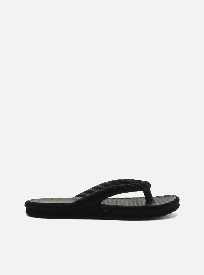 Chinelo de Dedo Preto Marrocos Velvet