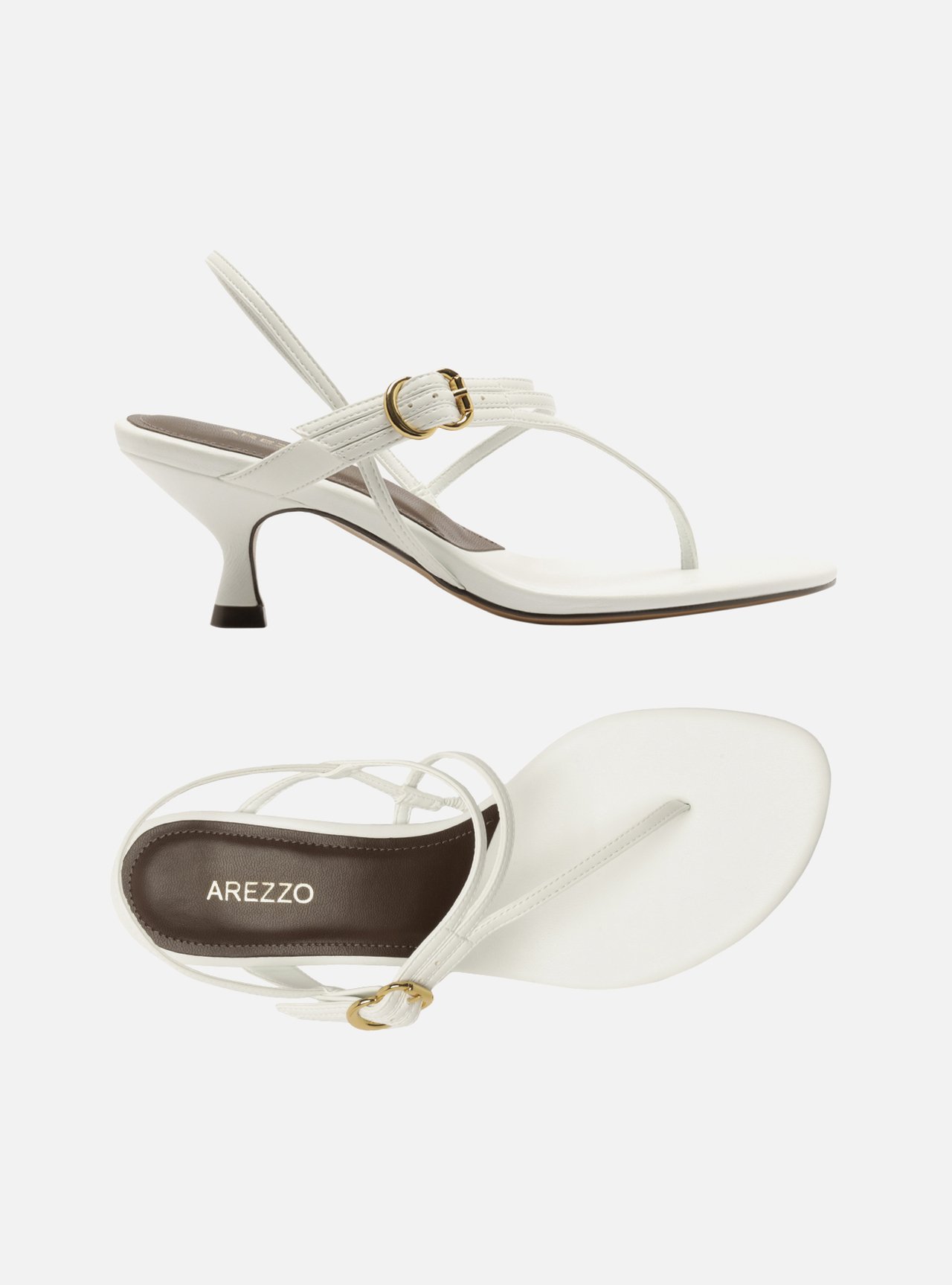 Sandália Marrom Salto Bloco Fivela Tiras Slingback — foto 5