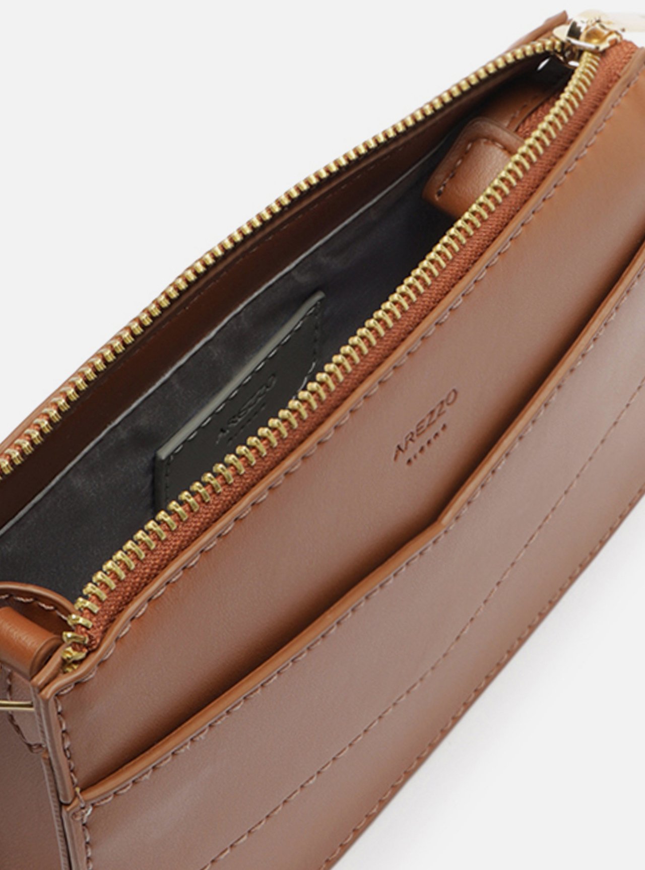 Bolsa Tiracolo Caramelo Pequena Costuras — foto 4