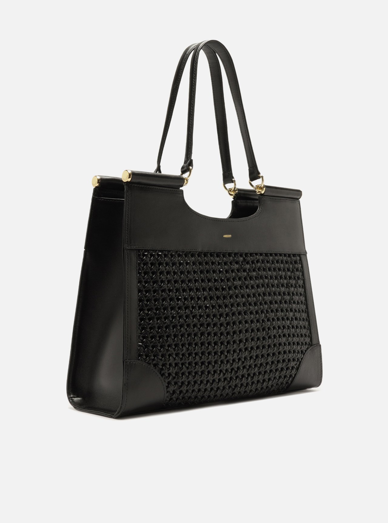 Bolsa Shopping Preta Couro Grande — foto 5