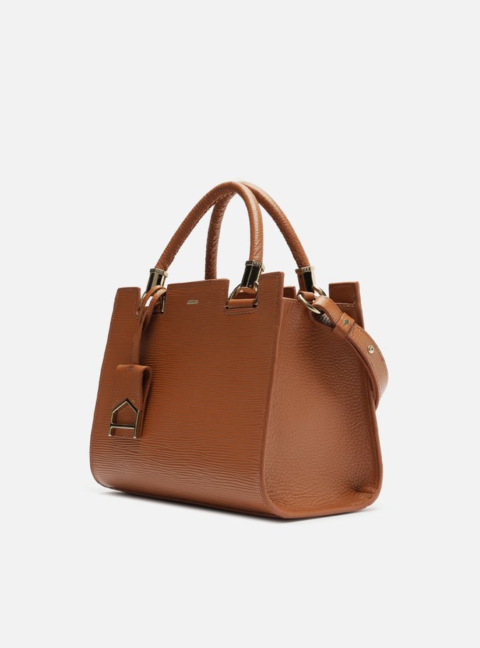 Bolsa Tote Marrom Couro Abraccio Média