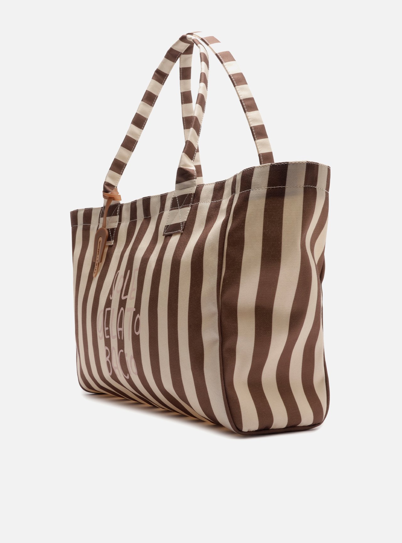 Bolsa Shopping Marrom Listrada Grande Brizza Bacio Di Latte — foto 2