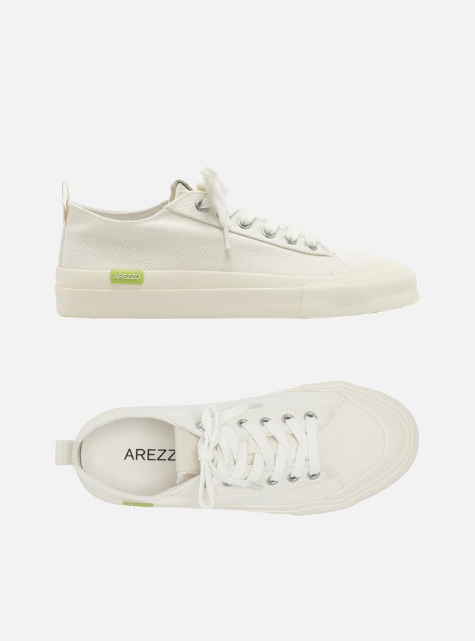 Tênis Branco Lona Canelada Casual