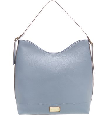 Bolsa Hobo Grande Basílica Alça Ajustável Crystal Blue/Nude Vintage