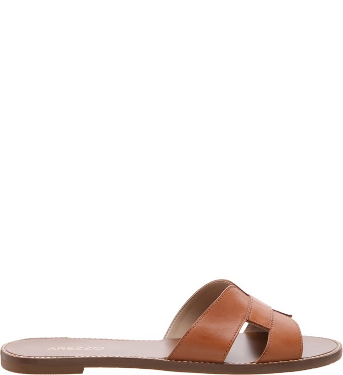 Chinelo Couro Croco H Argila Real