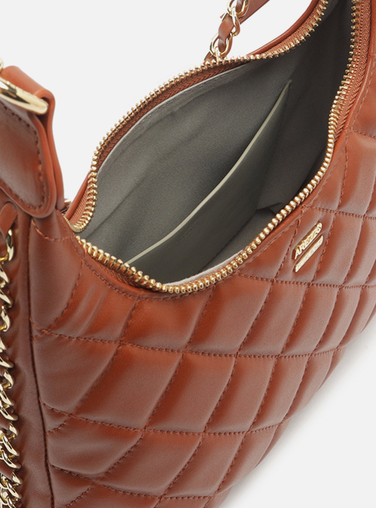 Bolsa Shoulder Marrom Matelassê Média Corrente — foto 4
