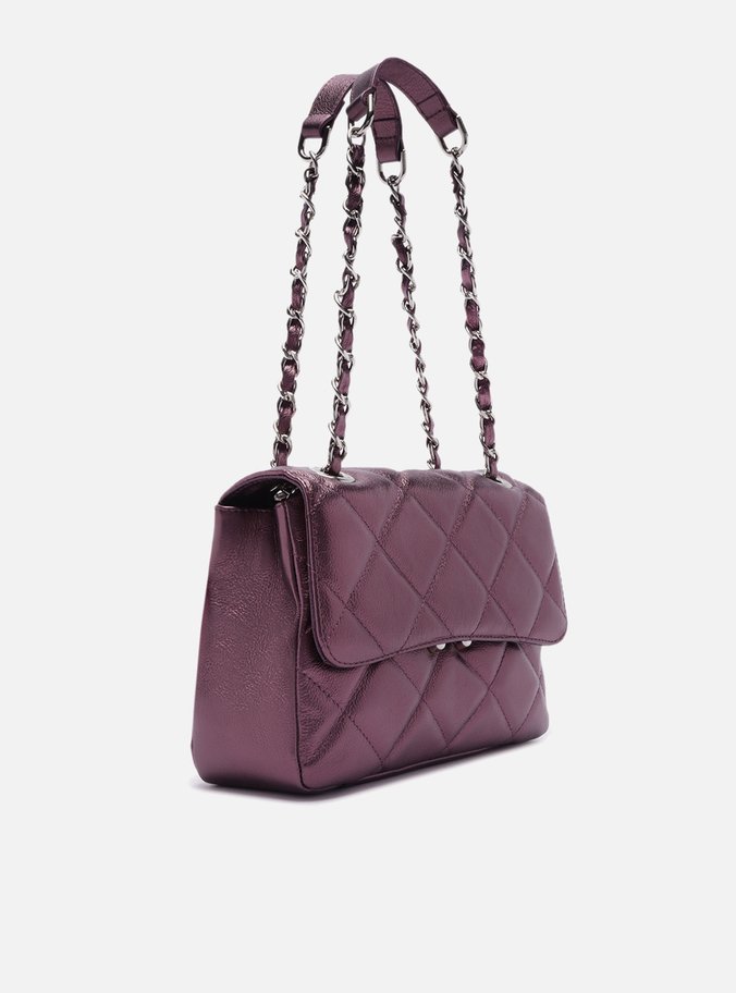 Bolsa Tiracolo Vermelha Metal Couro Mizz Média