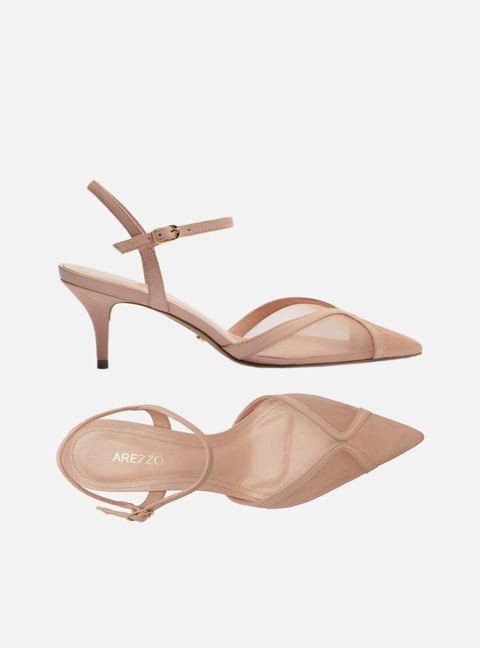 Scarpin Rosa Tela Salto Baixo