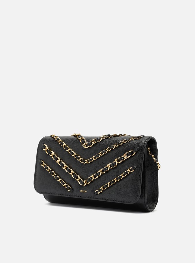 Bolsa Tiracolo Couro Preta Média