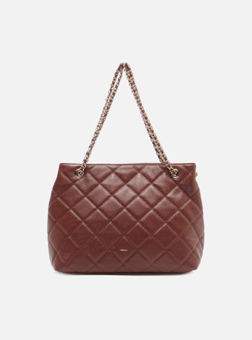 Arezzo — Bolsa Tote Marrom Couro Matelassê Gab Média