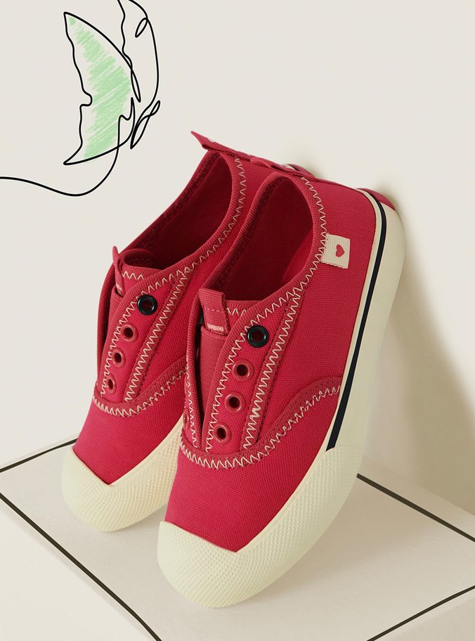 Tênis Infantil Slip On Rosa Lona