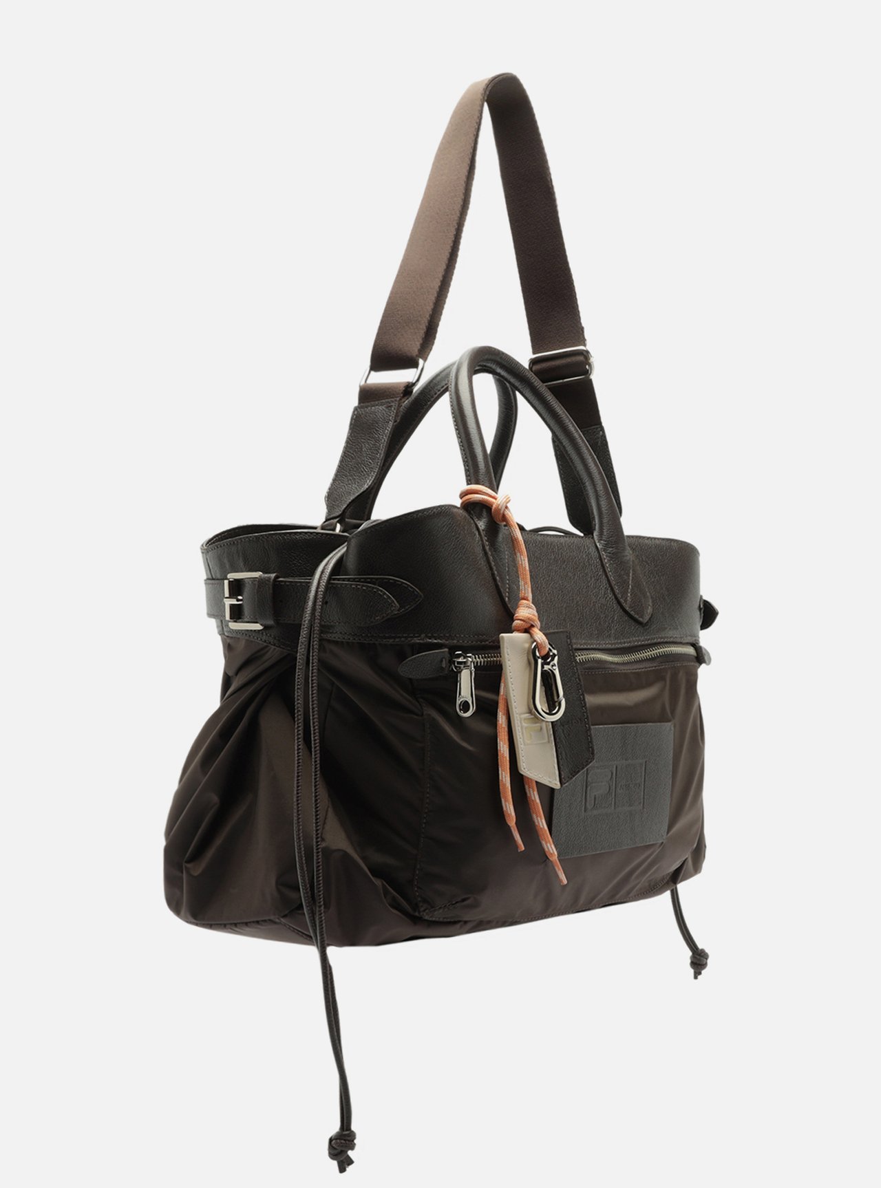 Bolsa Shopping Marrom Couro Grande Franzida — foto 5
