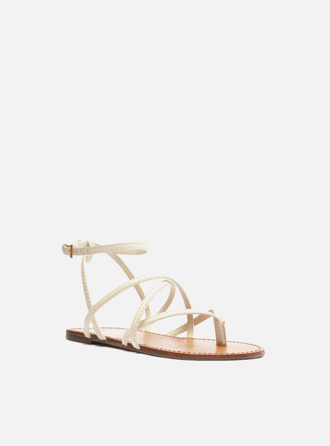 Sandália Rasteiras Off-White Tiras Cruzadas