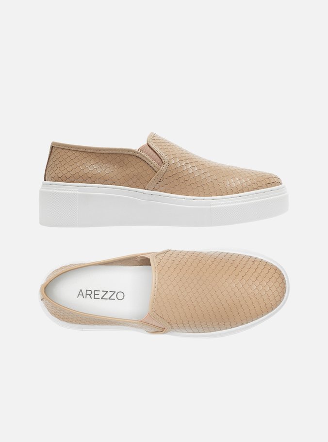 Slip On Nude Sola Alta Bico Redondo