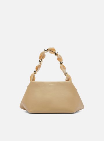 Bolsa Tote Bege Média Alça Pedras