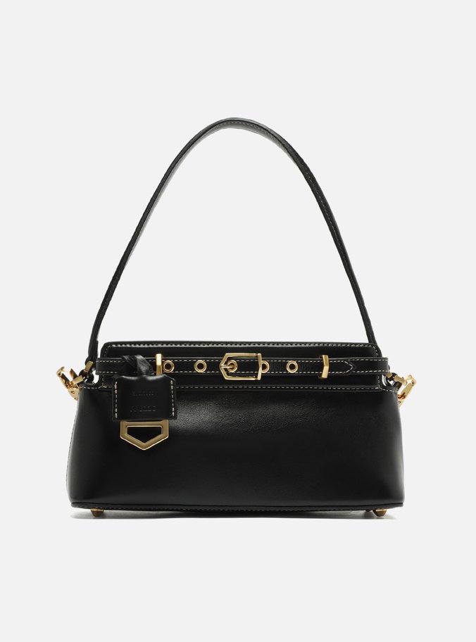 Bolsa Tiracolo Preta Couro Pequena Victória