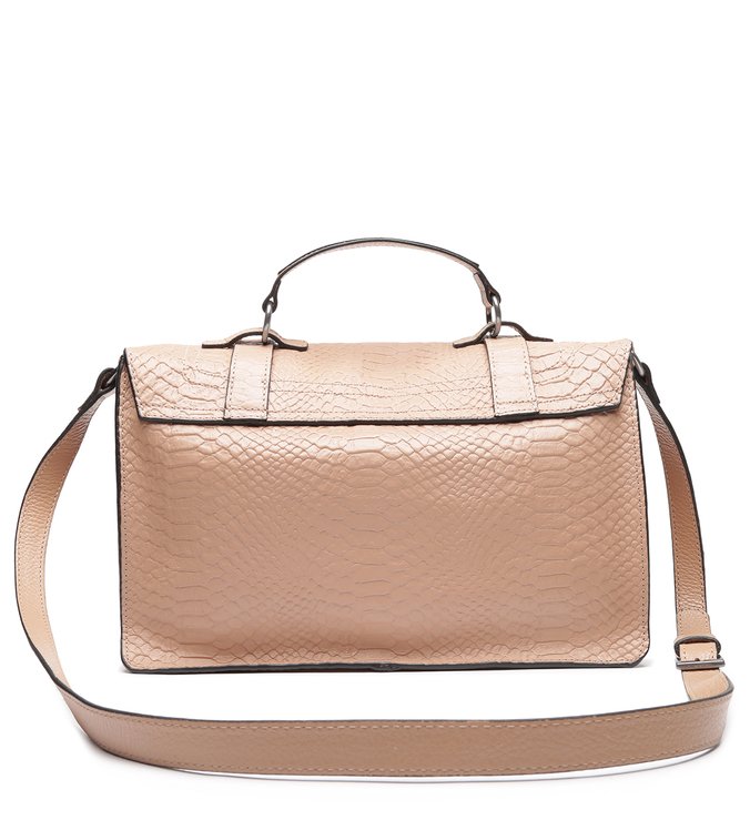Bolsa Satchel Couro Skin Bege