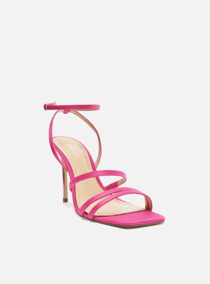 Sandália Rosa Salto Fino Tiras
