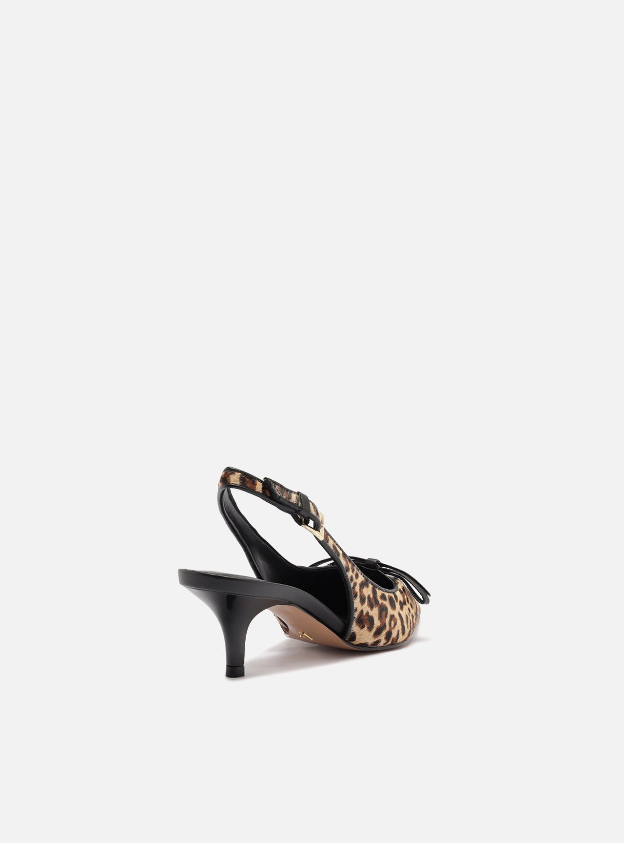 Scarpin Animal Print Pelo Salto Fino Slingback Laço — foto 3