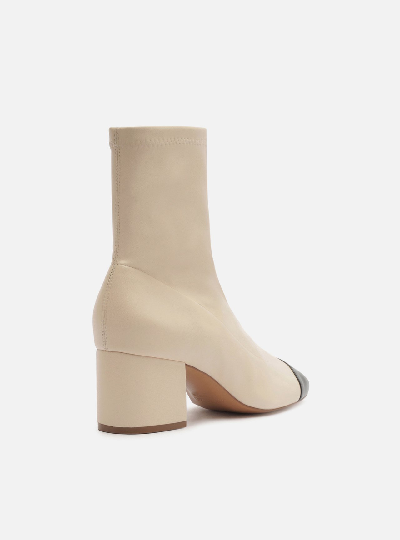 Bota Off White Cano Médio Salto Bloco — foto 3