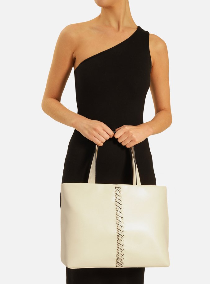 Bolsa Shopping Off-White Grande Trançado