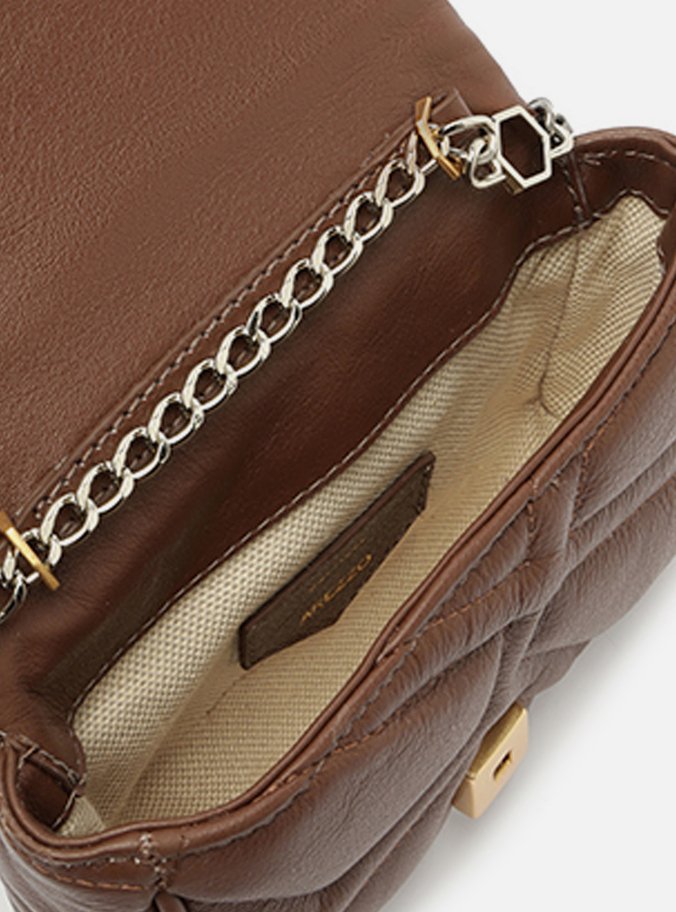 Mini Bag Tiracolo Marrom Escura Couro Emma