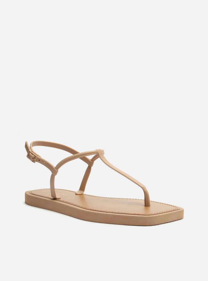 Sandália Rasteira Marrom Slim Square Brizza