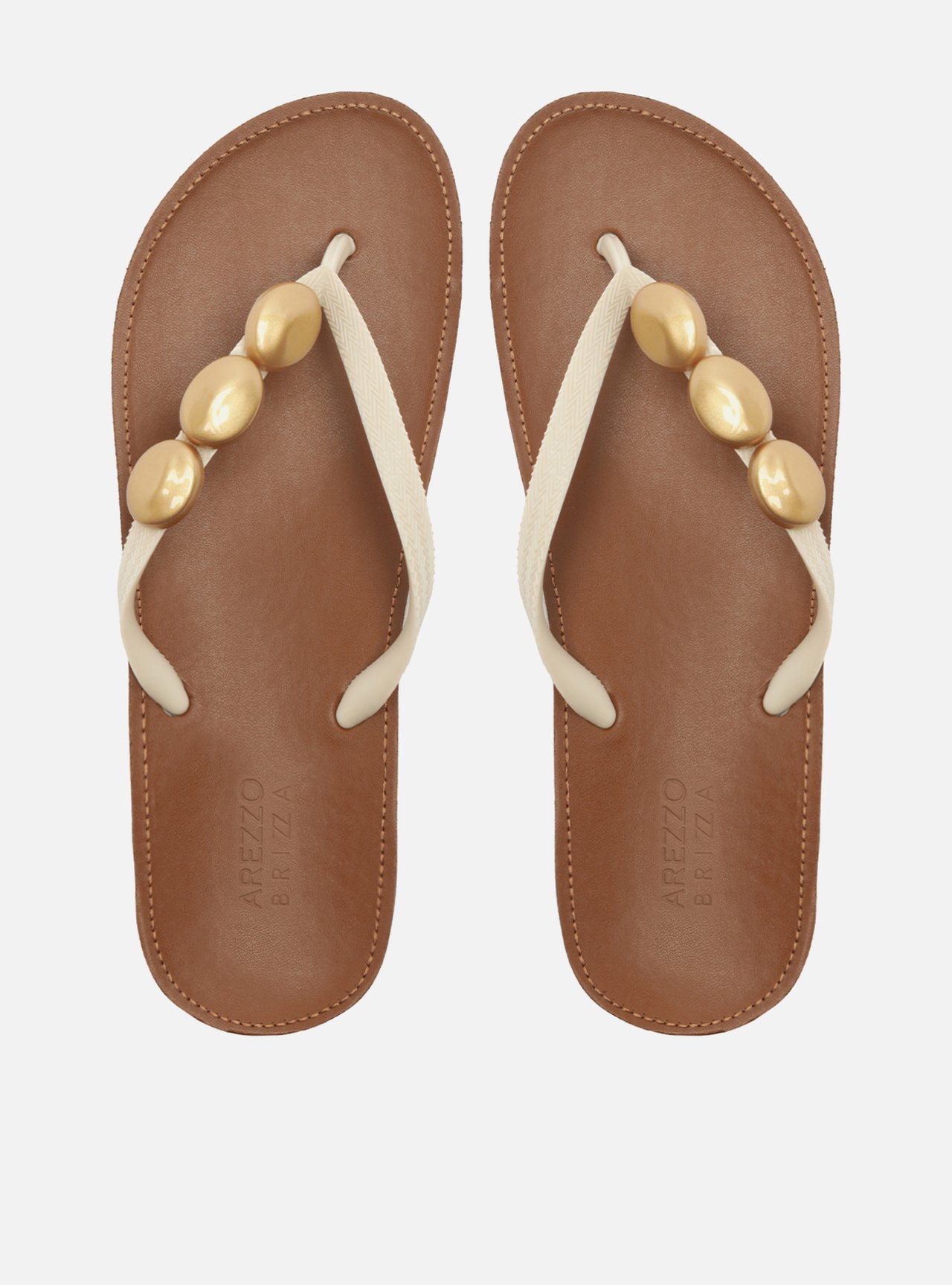 Chinelo de Dedo Branca Plataforma Metais Brizza — foto 1