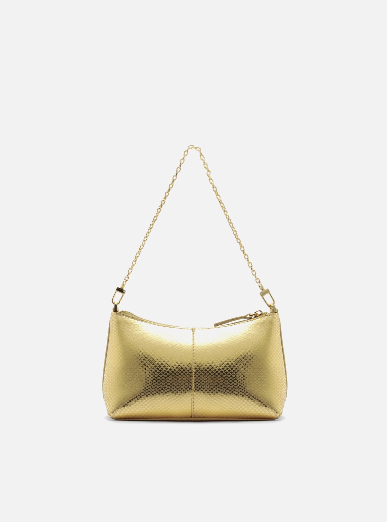 Bolsa Tiracolo Dourada Snake Pequena Corrente — foto 3