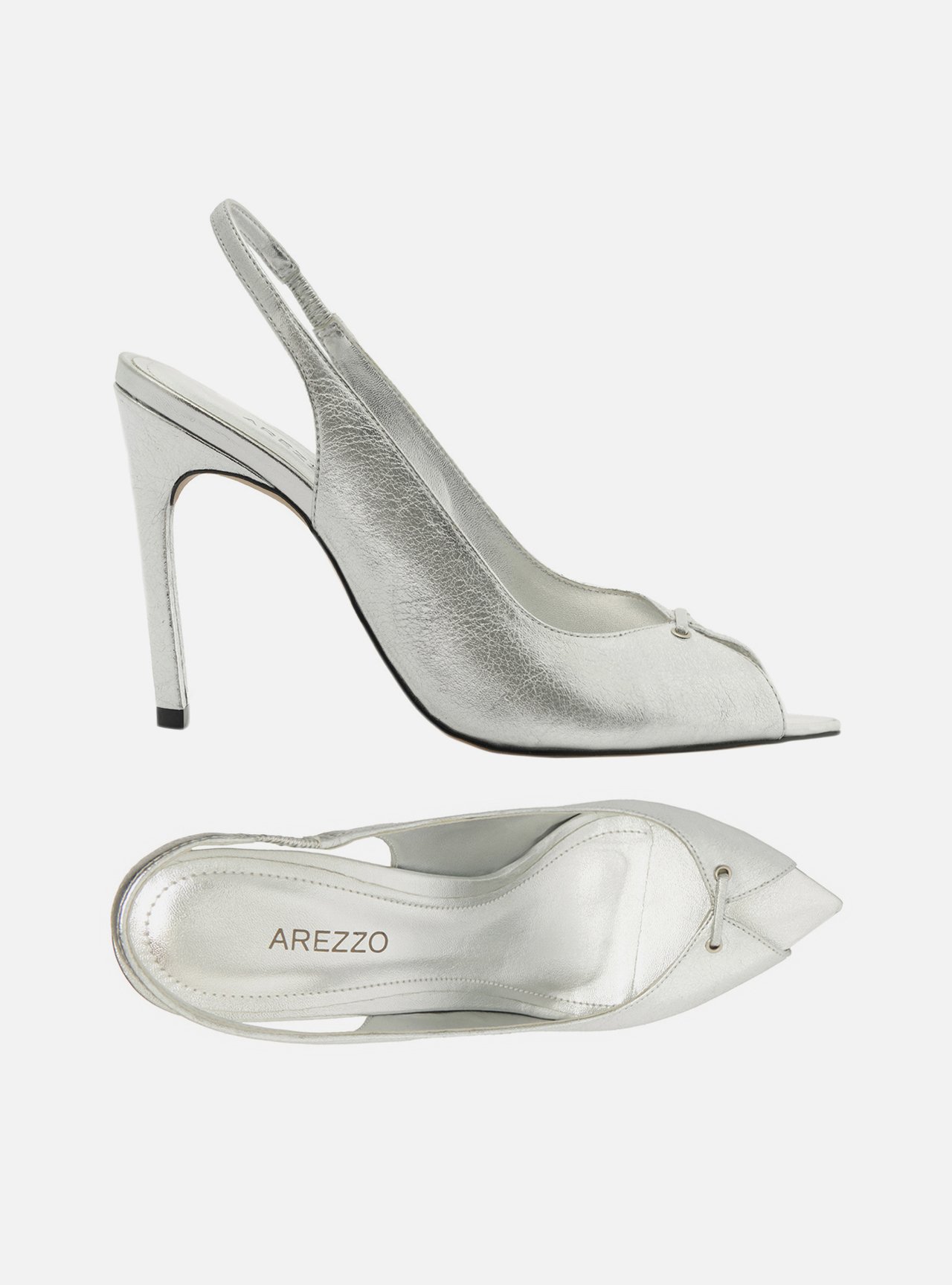 Sandália Prata Salto Alto Slingback — foto 5