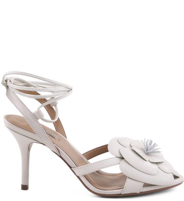 Sandália Média Flor Off-White