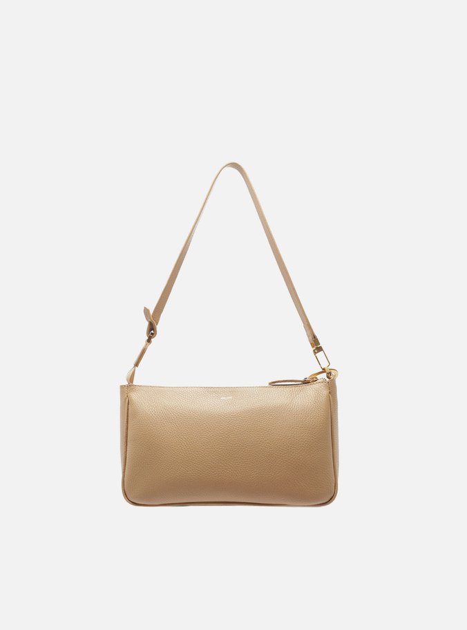 Bolsa Tiracolo Bege Couro Pequena Lenço