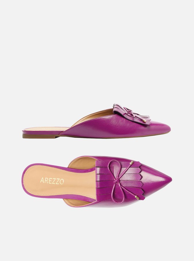 Mule Roxa Couro Tereza