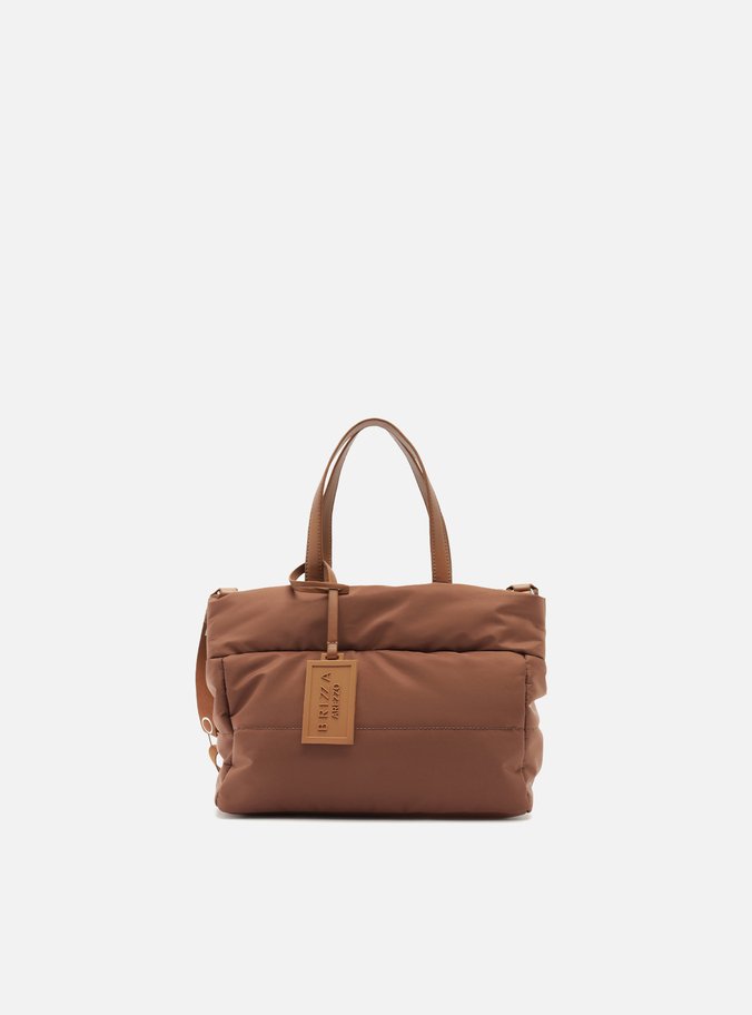 Bolsa Tote Marrom Pequena Nylon Brizza