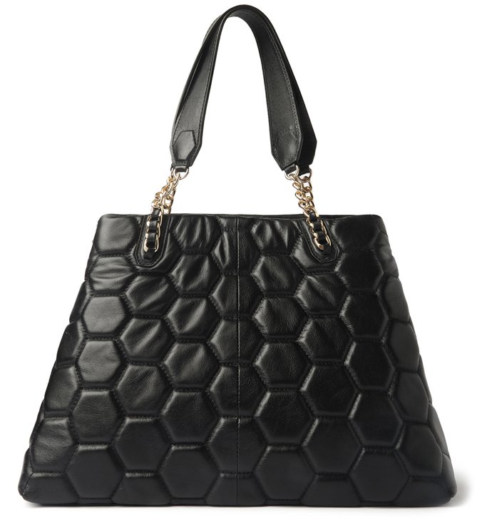 Bolsa Shopping Preta Couro Bee.ZZ Grande