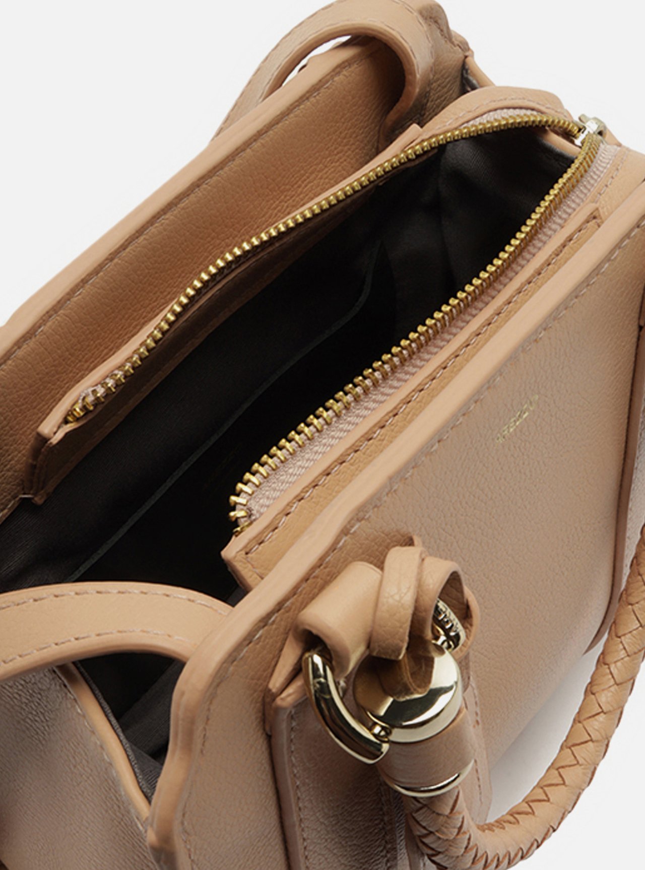 Bolsa Tote Couro Nude Piazza Média — foto 4