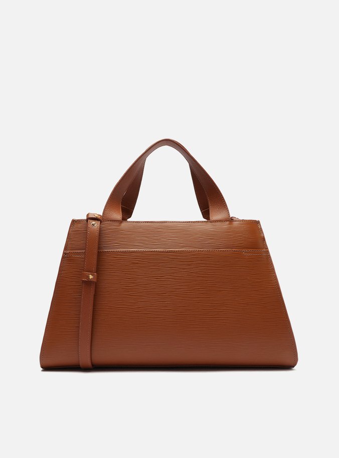 Bolsa Shopping Marrom Caramel Couro Média Barbicacho