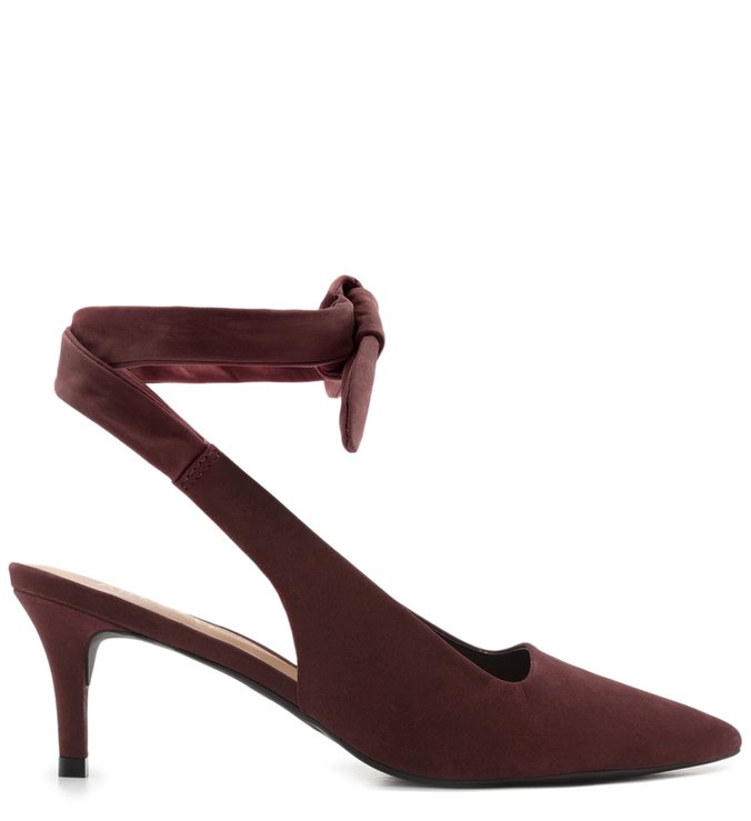 Scarpin Amarração Vermelho Nobuck Rasberry