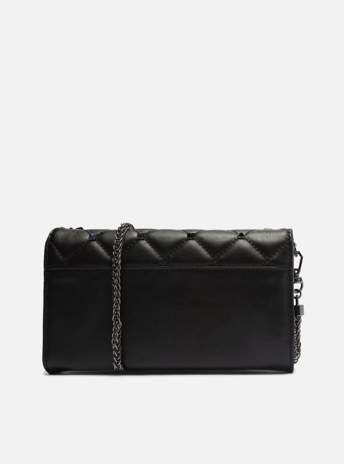 Bolsa Tiracolo Preta Couro Thai Pequena Retangular