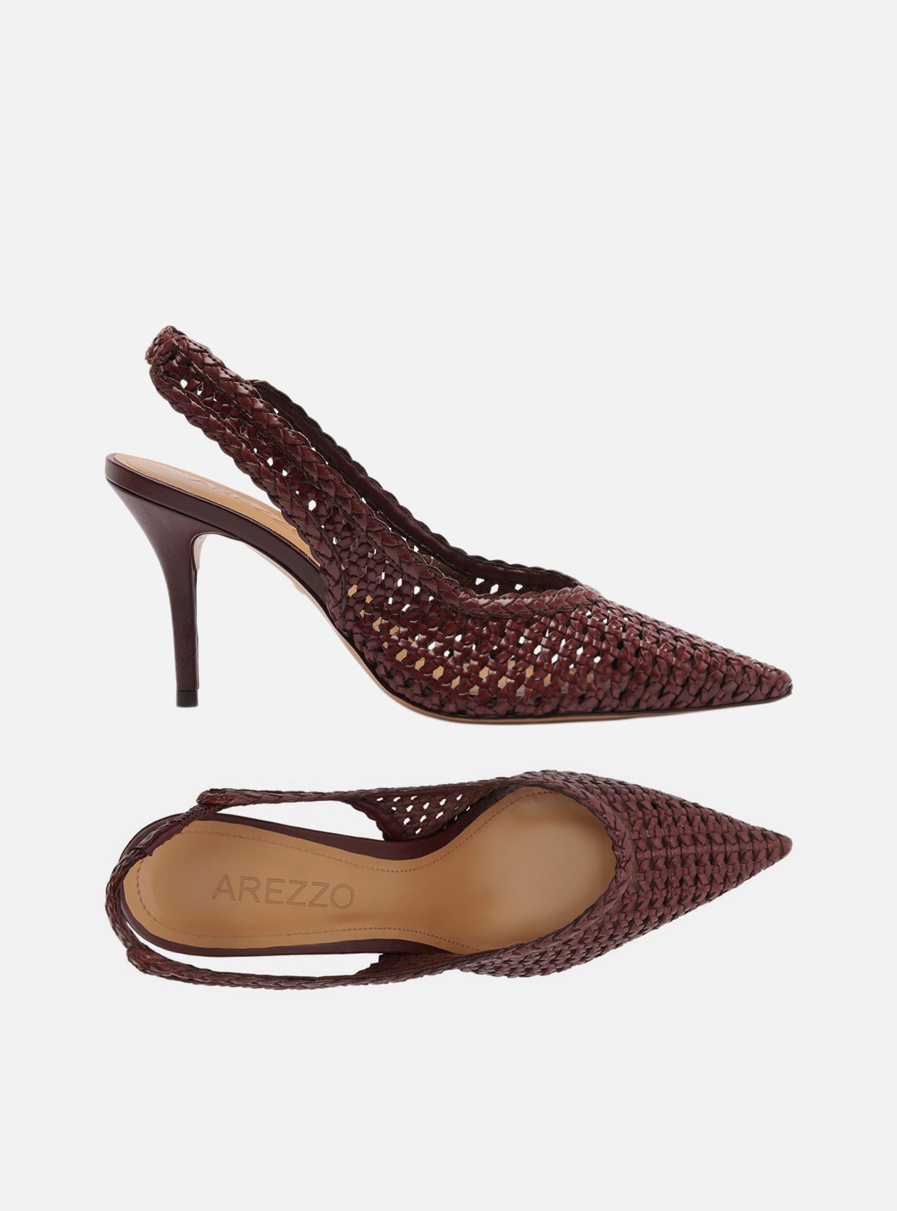 Scarpin Bordô Tressê Salto Médio Slingback — foto 5