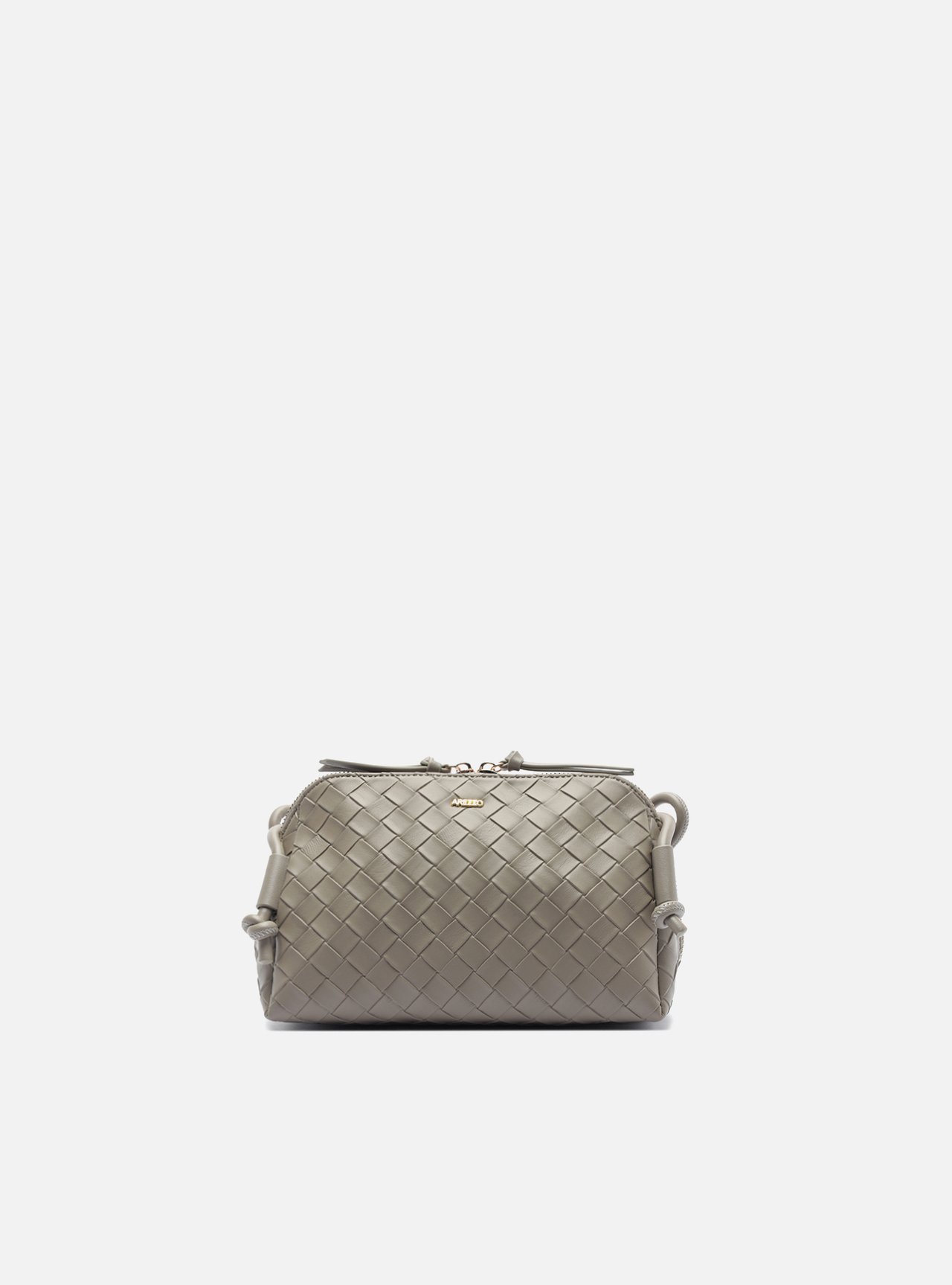 Bolsa Tiracolo Cinza Pequena Tressê — foto 1