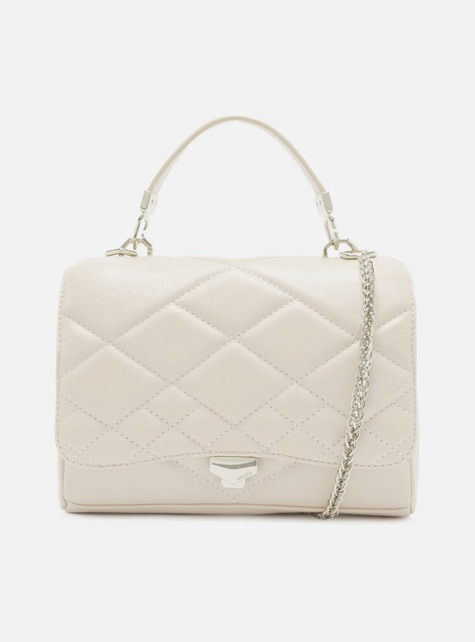 Bolsa Tiracolo Branca Couro Matelassê Grande