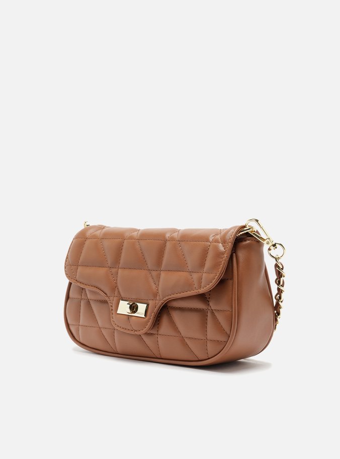 Bolsa Tiracolo Marrom Matelassê Média