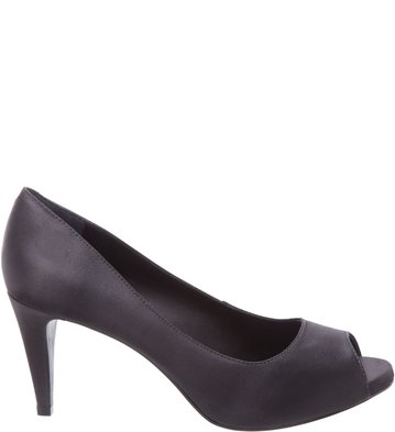 Peep Toe Classic Médio Tecido Preto