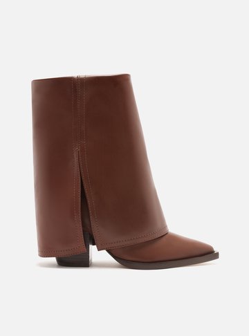 Bota Marrom Couro Cano Médio Capa