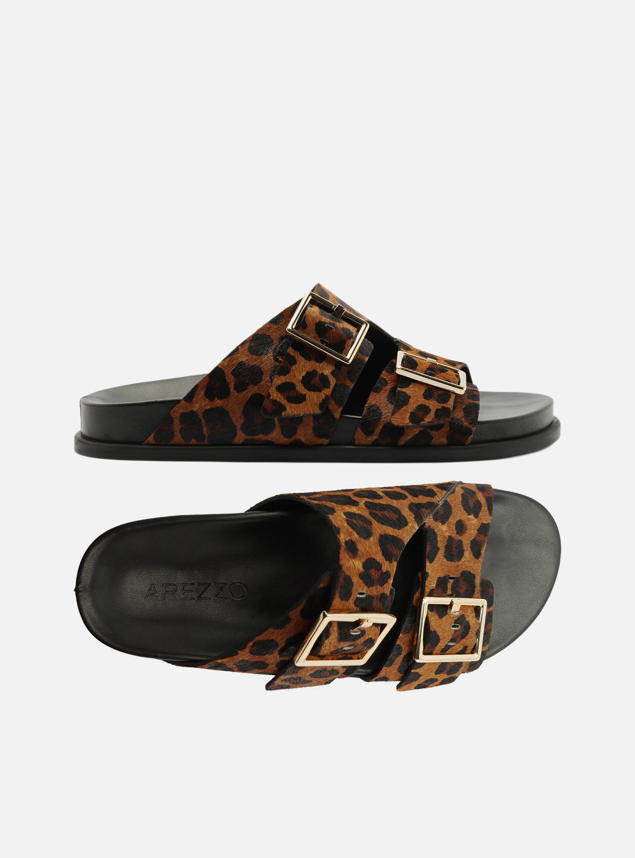Sandália Papete Animal Print Fivela Pelo — foto 5