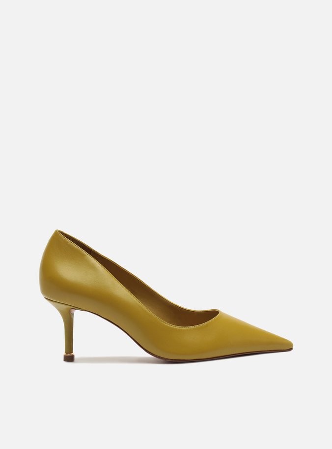 Scarpin Verde Couro Salto Fino